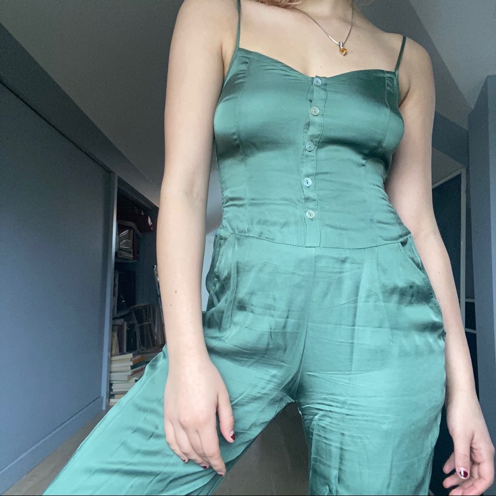 Jade Green Silk Romper